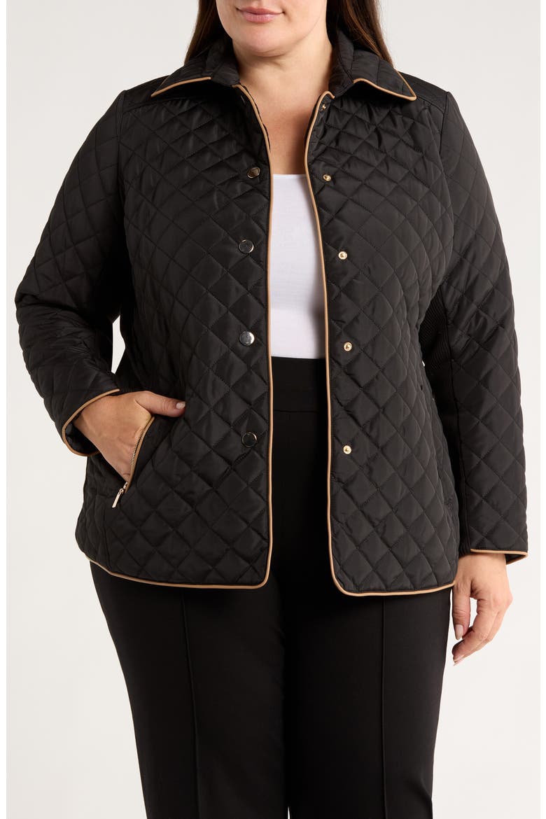 Quilted Jacket, Main, color, JONES BLACK/ CARAMEL