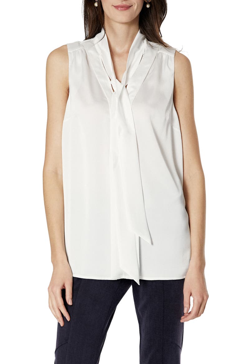 Clementine Sleeveless Maternity Blouse, Main, color, SATIN WHITE