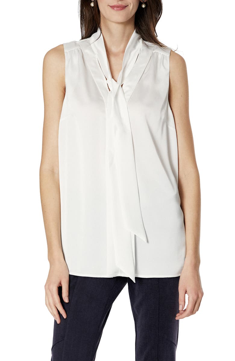 Emilia George Clementine Sleeveless Maternity Blouse, Main, color, Satin White