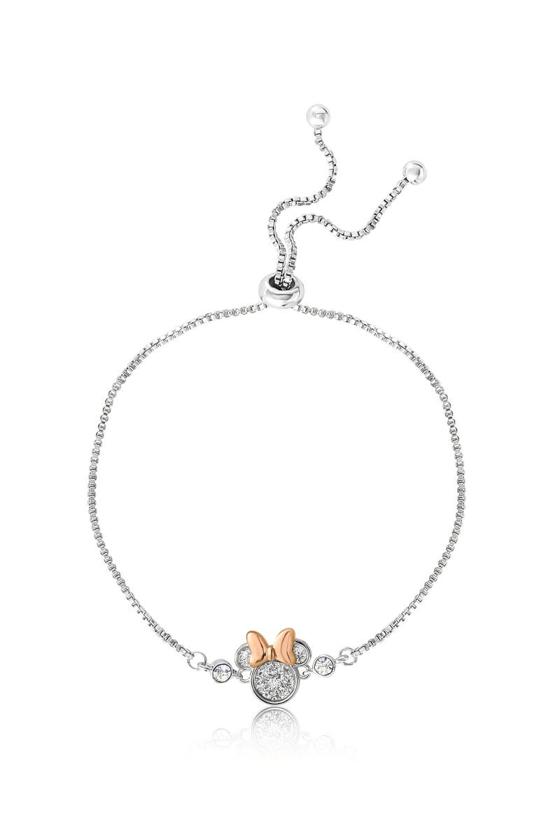 Disney Glitter Crystal Lariat Bracelet, Alternate, color, Silver