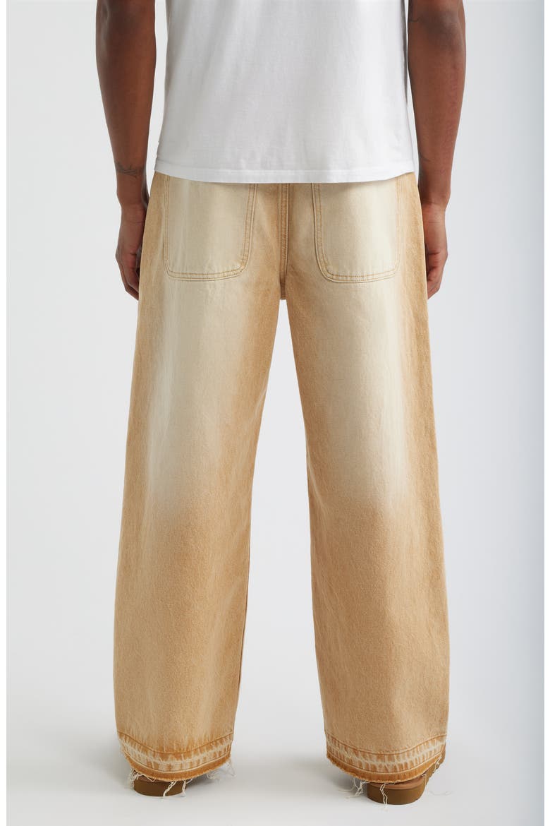Released Hem Baggy Denim Pants, Alternate, color, KHAKI
