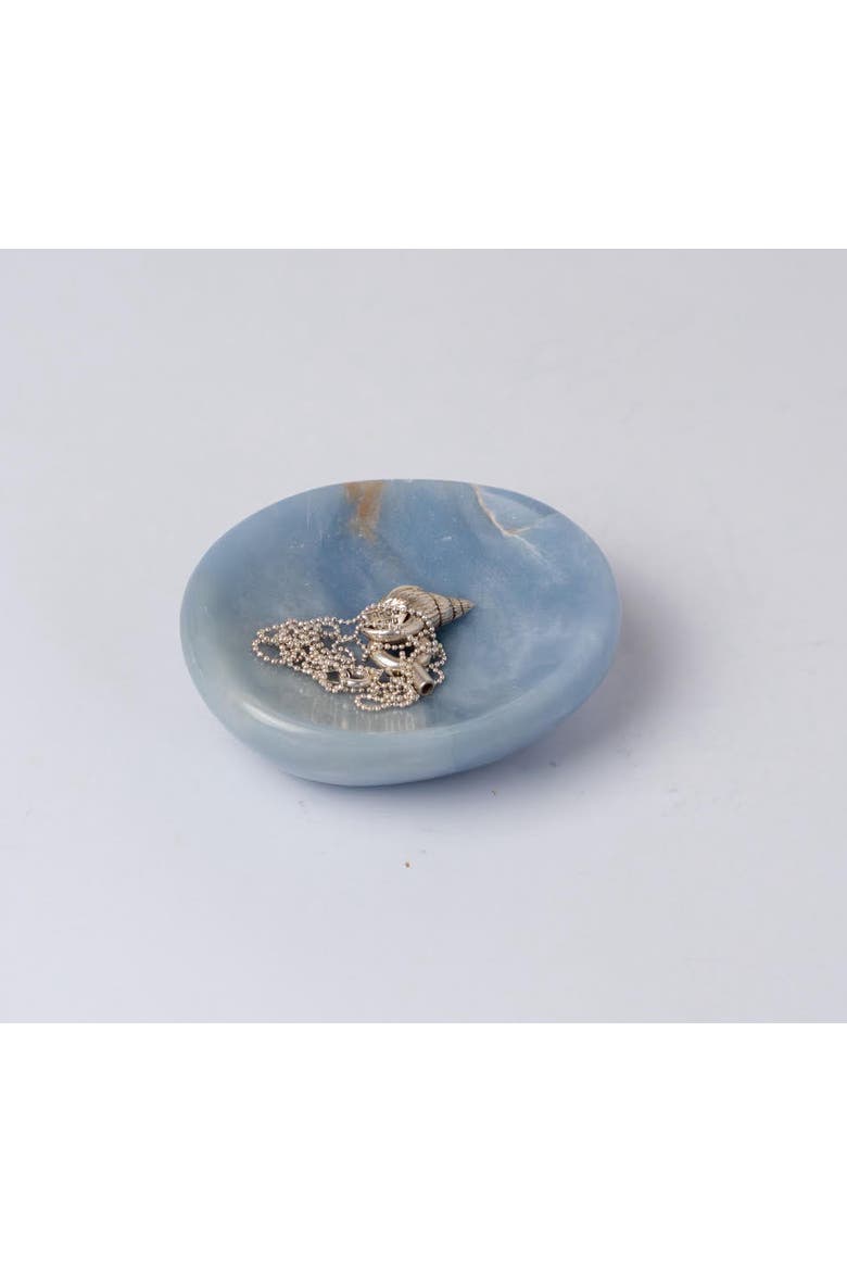Organic Gemstone Catchall Dish 4" Angelite Blue, Main, color, Angelite Blue
