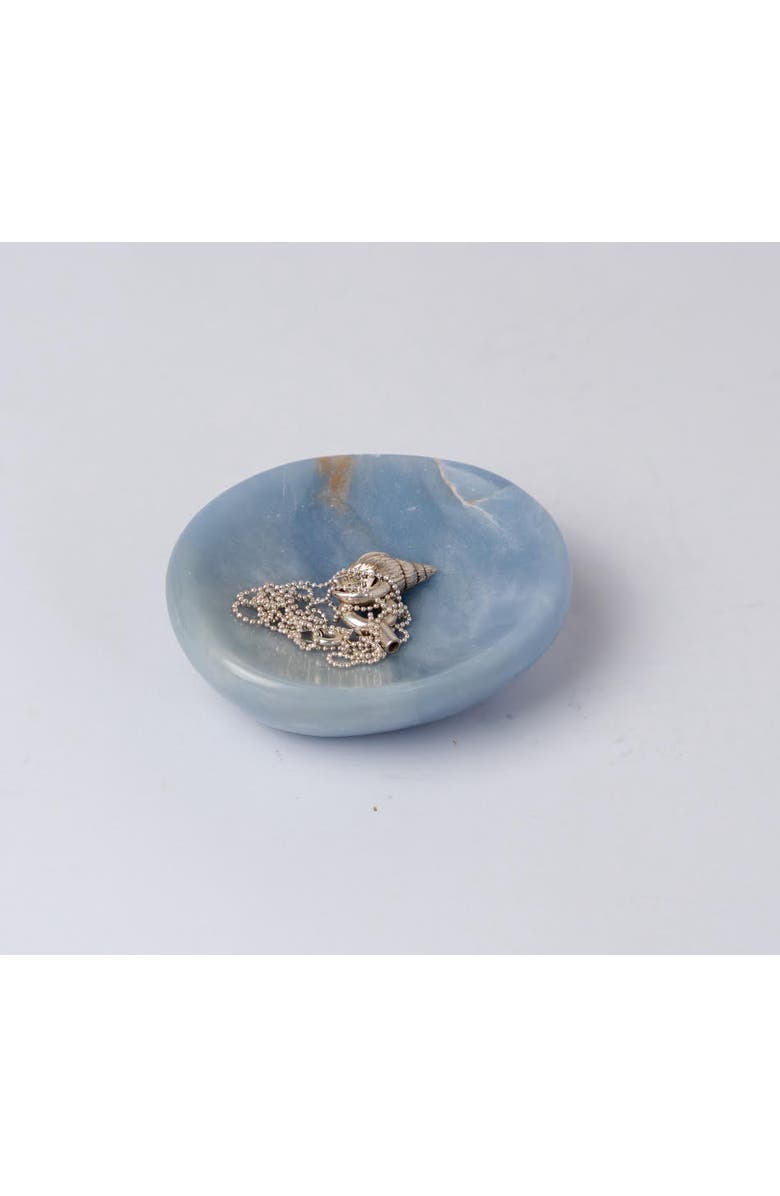 DAR PROYECTOS Organic Gemstone Catchall Dish 4" Angelite Blue, Main, color, Angelite Blue