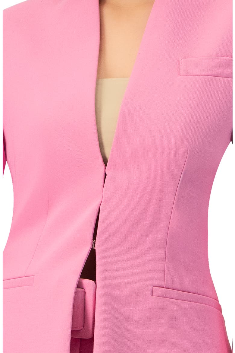 Collarless Straight Blazer, Alternate, color, Pink