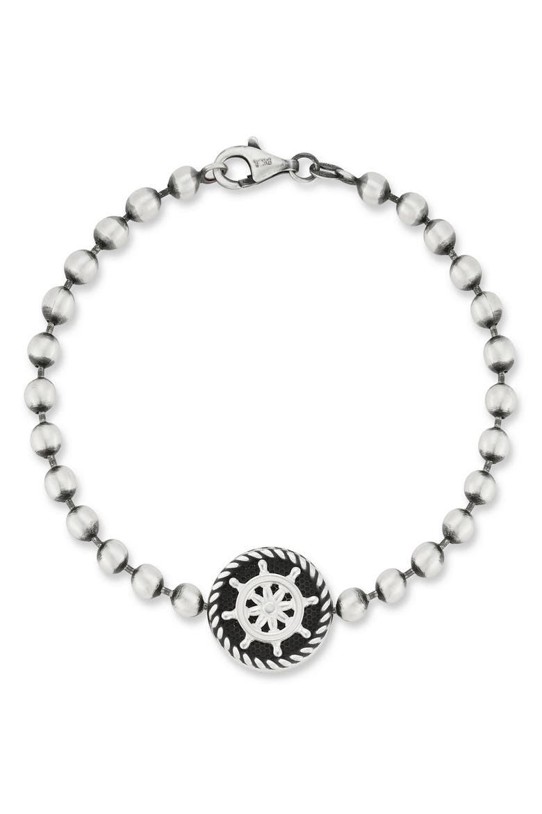 Men's Anchor Bracelet, Main, color, SILVER
