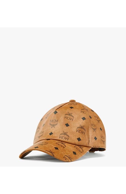 Mcm Classic Cap In Visetos In Cognac
