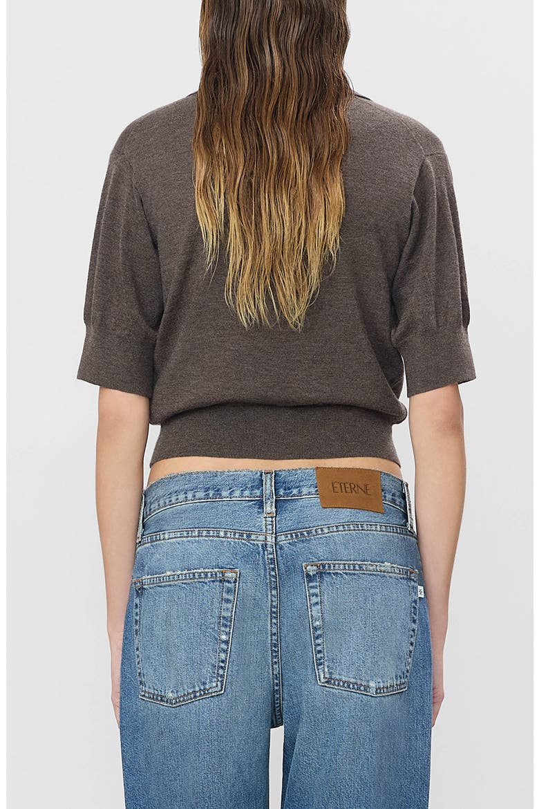 Journ Cashmere Blend Polo Sweater, Alternate, color, MUSHROOM