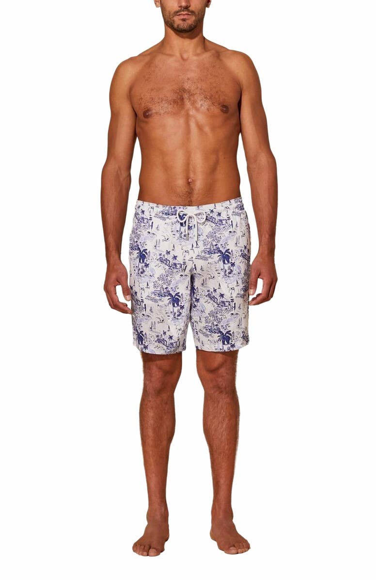 Vilebrequin Men's Riviera Linen Bermuda Shorts, Alternate, color,