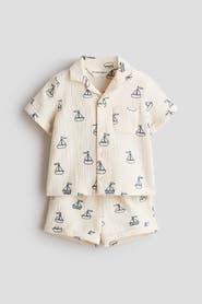 H&M 2-piece Cotton Shirt And Shorts Set