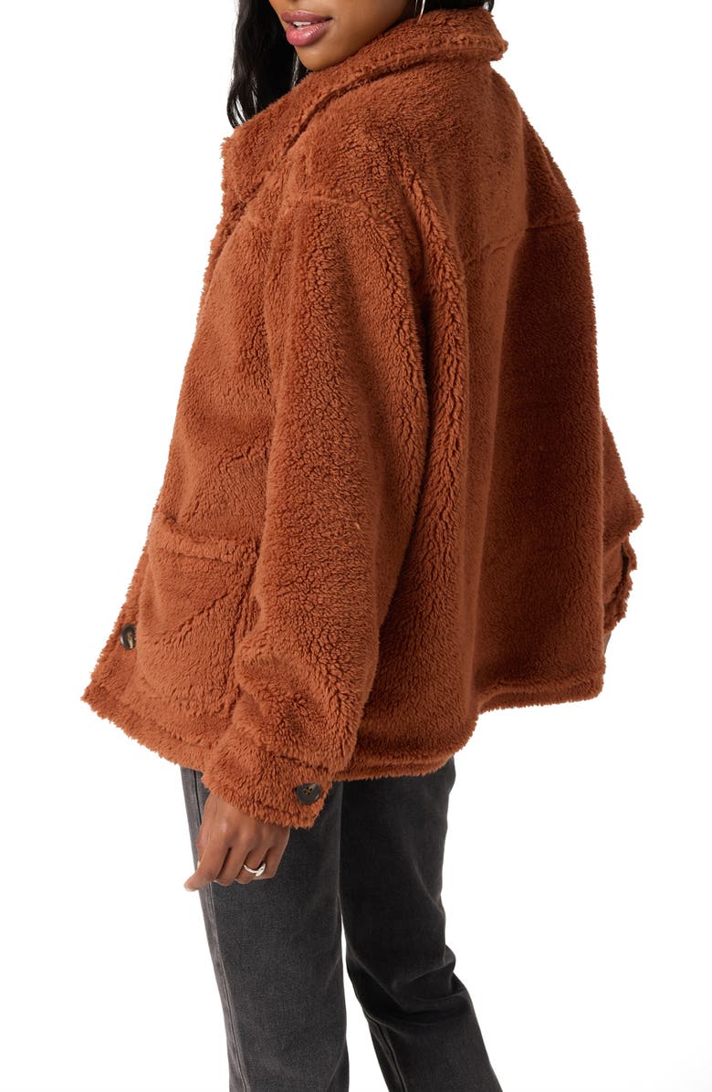 O'Neill Huxlee Fleece Shirt Jacket, Alternate, color, Rustic Brown