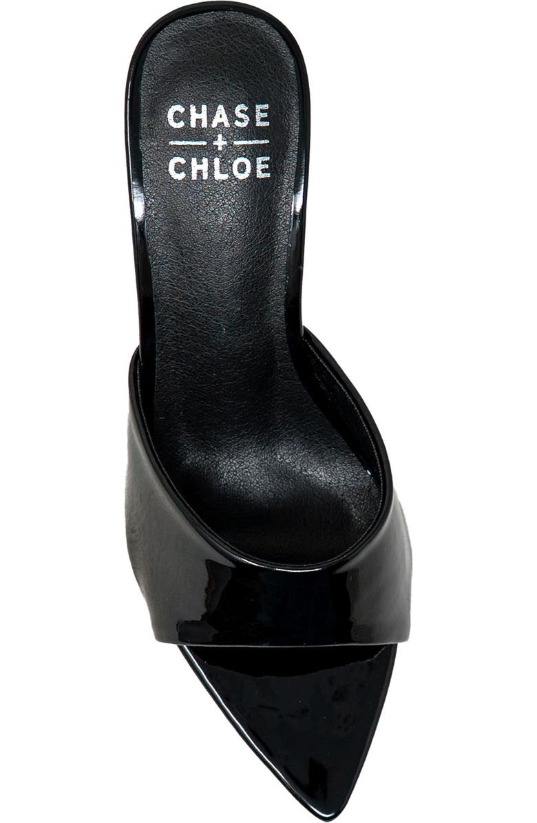 CHASE AND CHLOE Glossy Finish Stiletto Sandal, Alternate, color, Black Patent