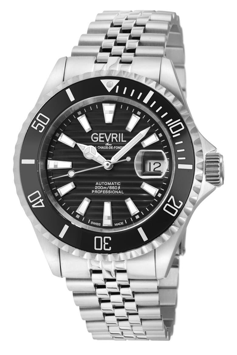 Chambers Swiss Automatic Bracelet Watch, 42mm, Main, color, SILVER