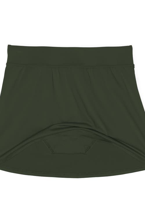 Lands' End Tummy Control Skirt Swim Bottoms In Rich Olive Green
