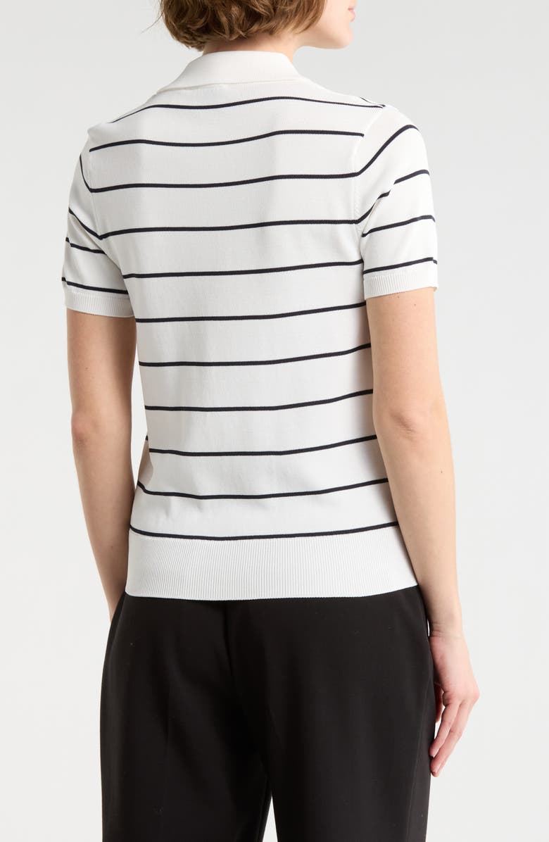 ELIE ELIE TAHARI Polo Sweater, Alternate, color, White/ Black