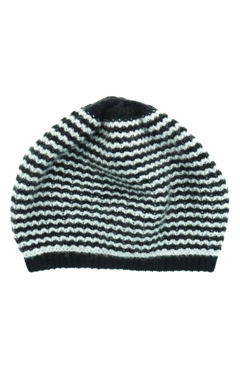 Stripe Cashmere Beanie