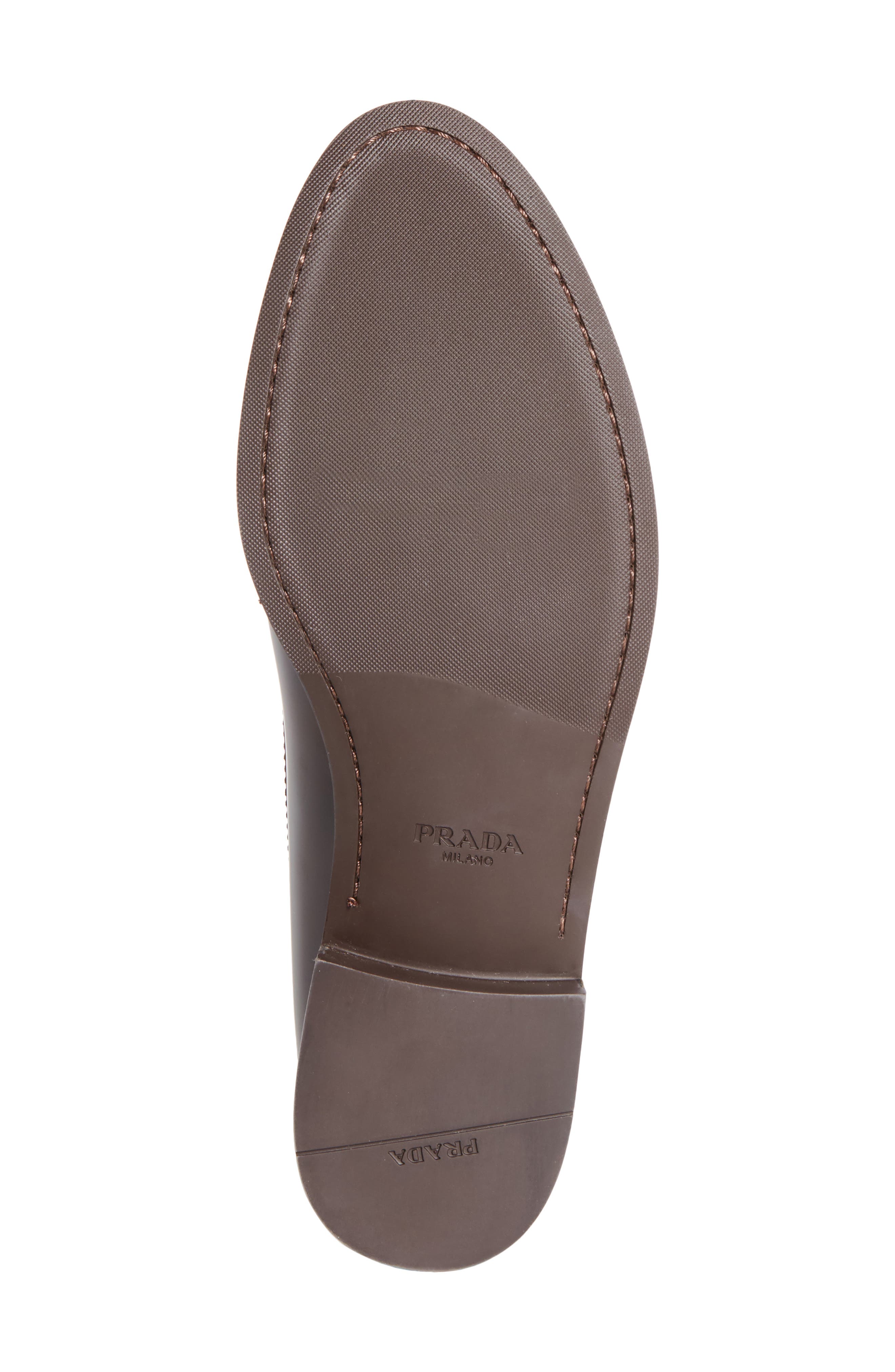 Prada Moc Toe Leather Loafer, Alternate, color, 
