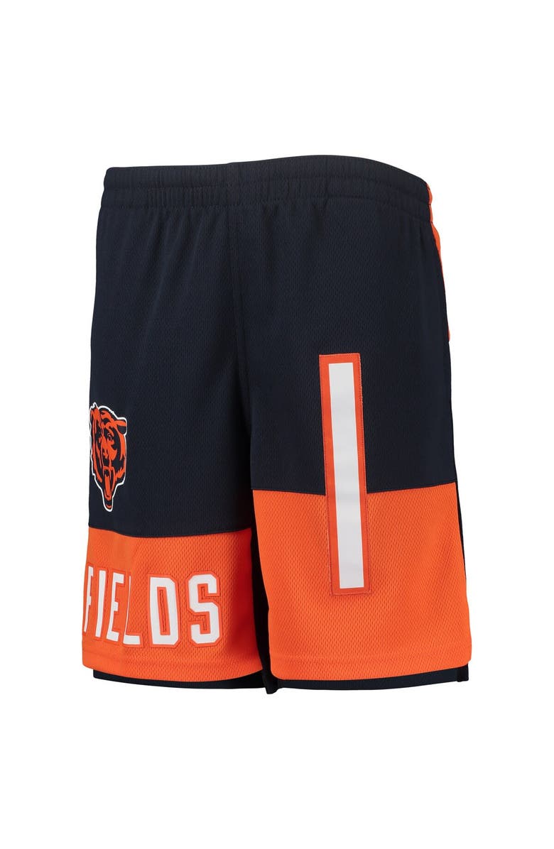 Outerstuff Youth Justin Fields Navy Chicago Bears Name & Number Player Shorts, Alternate, color, 