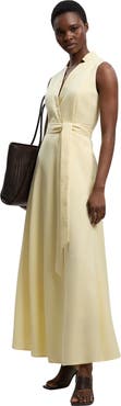 Karen Millen Tailored Linen Wrap Maxi Dress