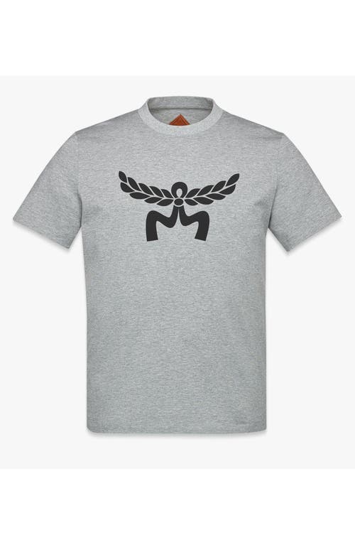 Mcm Laurel Logo Print T-shirt In Organic Cotton In Grey