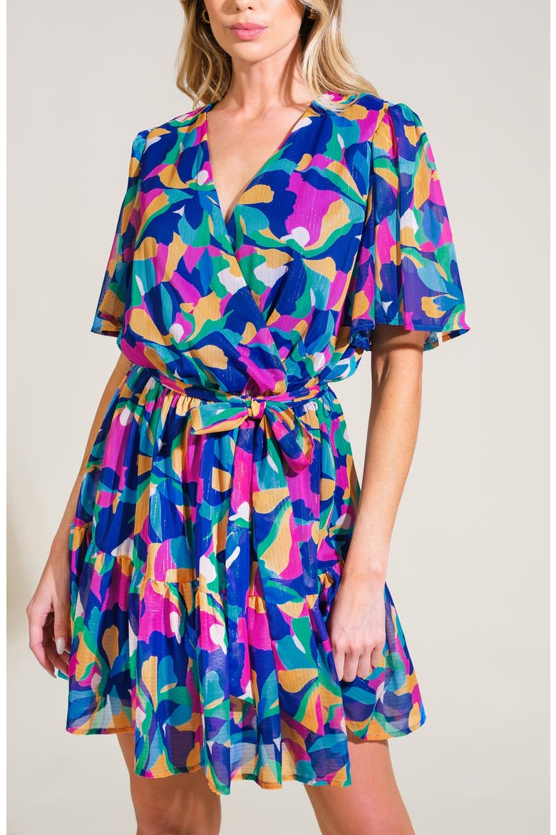 Print Minidress, Alternate, color, NAVY/ PURPLE