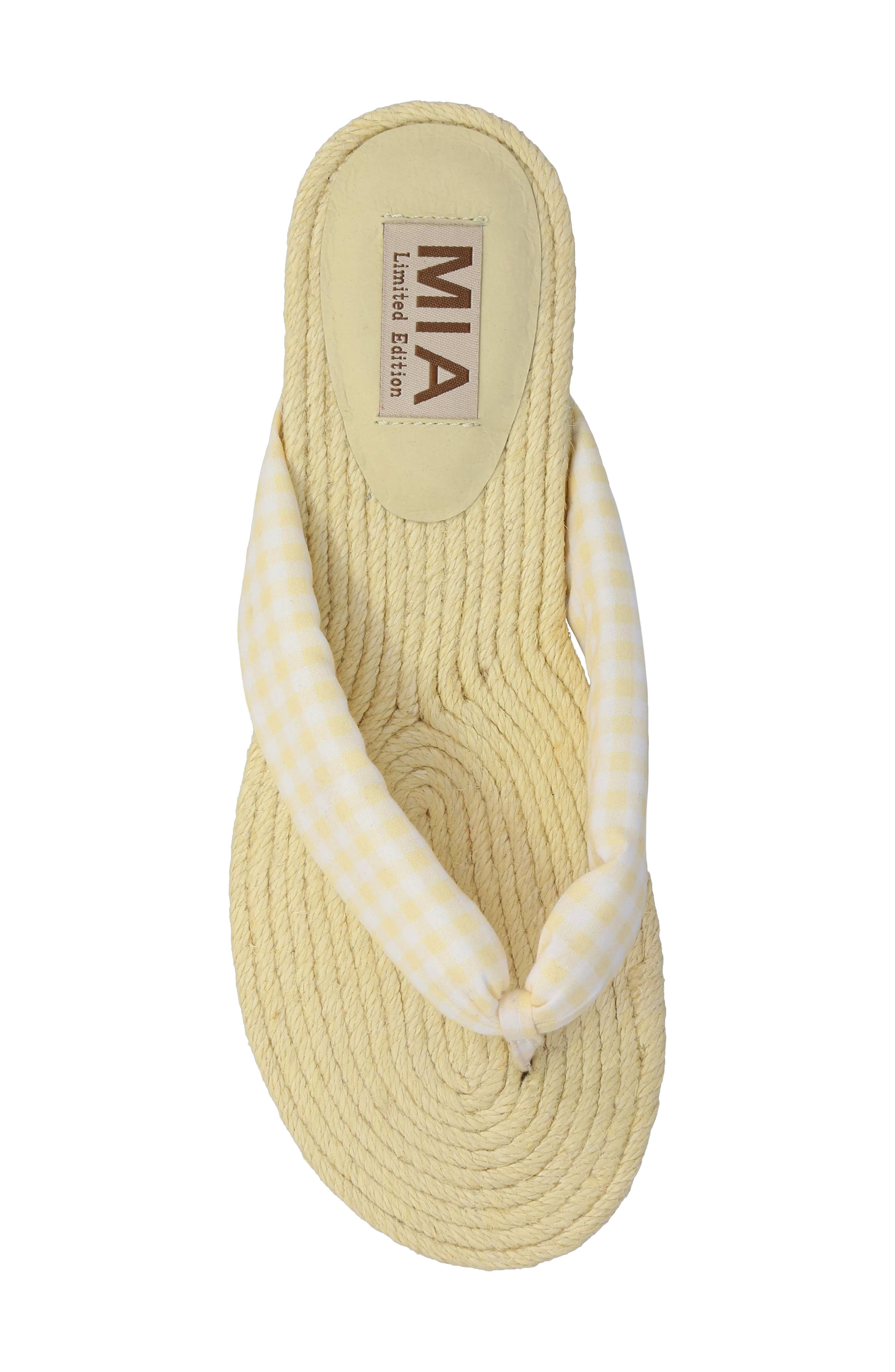 Aleena Espadrille Flip Flop, Alternate, color, YELLOW/ WHITE