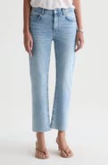 AG Brinley Raw Hem Mid Rise Ankle Straight Leg Jeans