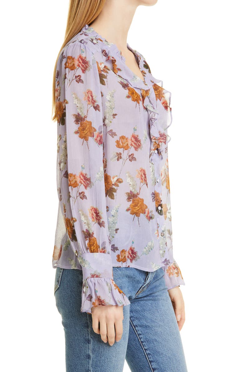 PAIGE Arianne Long Sleeve Silk Blouse, Alternate, color,