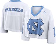 Nike Women's Nike White North Carolina Tar Heels Oversized Logo Cropped Fashion Jersey