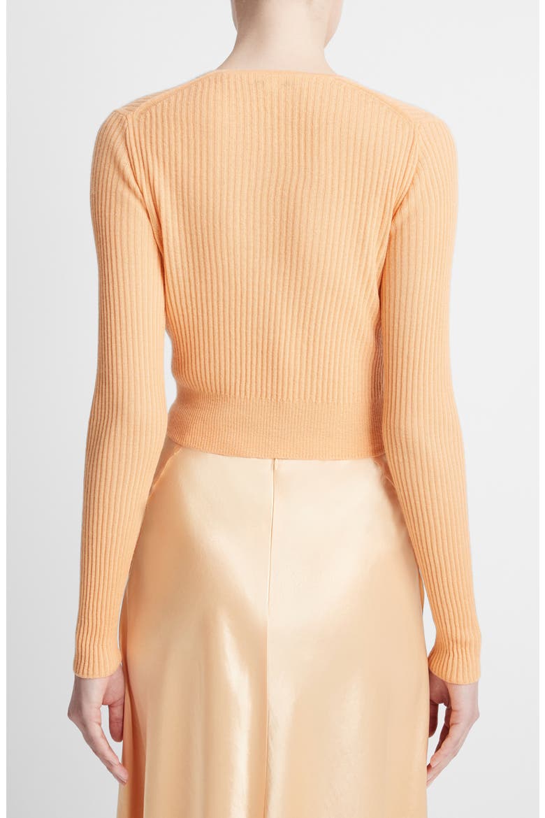 Shrunken Cashmere & Silk Cardigan, Alternate, color, CANTALOUPE