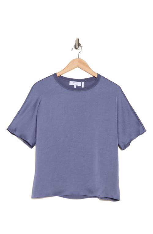 Theory Drape Satin Top In Aged Sapphire