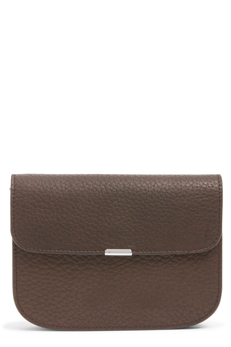 Soft Tab Leather Wallet, Main, color, DARK CHOCOLATE