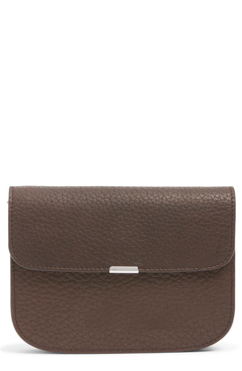 Lemaire Soft Tab Leather Wallet, Main, color, Dark Chocolate