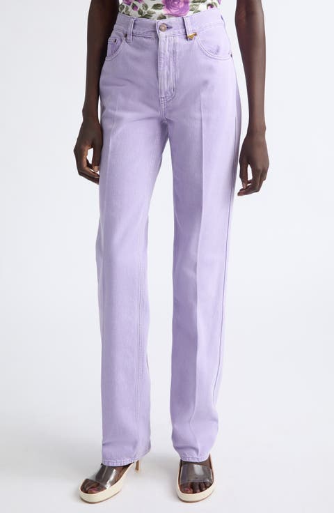 Garment Dyed Straight Leg Jeans