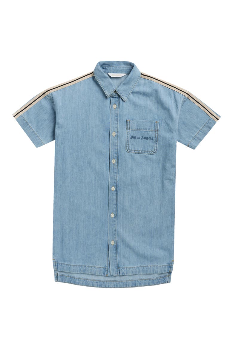 Kids' Track Chambray Shirtdress, Main, color, BLUE BLUE