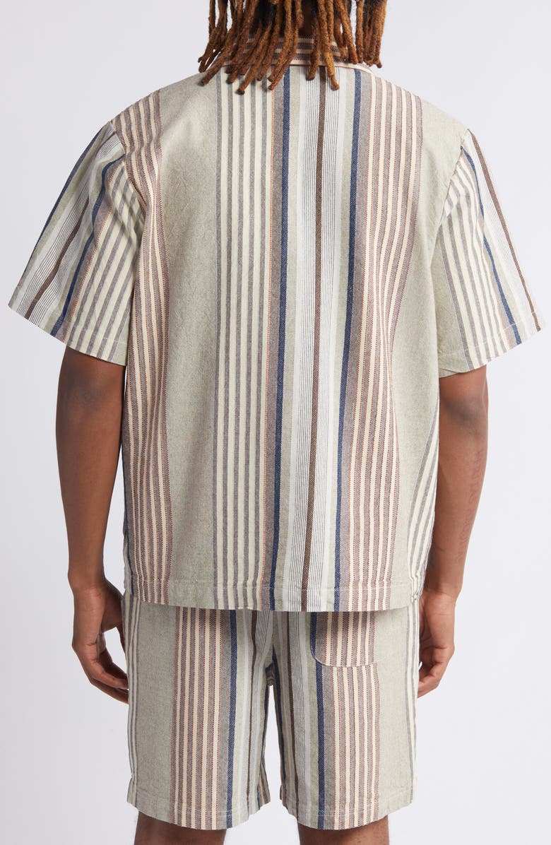 BDG Urban Outfitters Stripe Cotton Camp Shirt, Alternate, color,