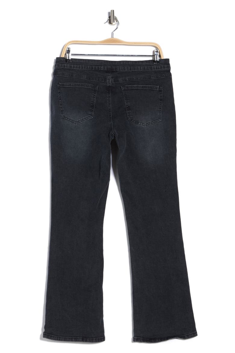 Belted Bootcut Jeans, Alternate, color, WASHED BLACK