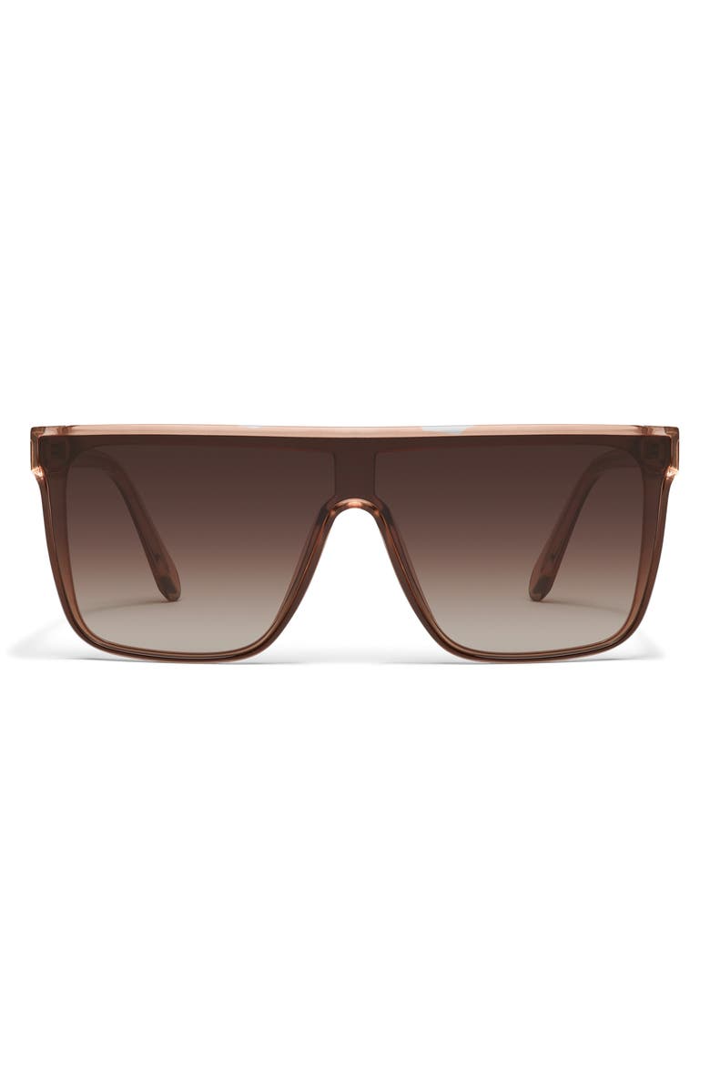 QUAY Nightfall Oversize 138mm Gradient Shield Sunglasses, Main, color, Latte/ Brown