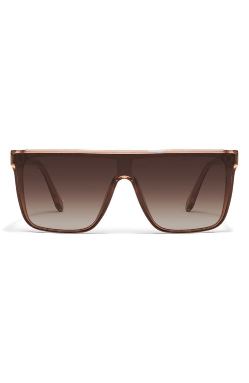 Quay Nightfall Oversize 138mm Gradient Shield Sunglasses In Brown