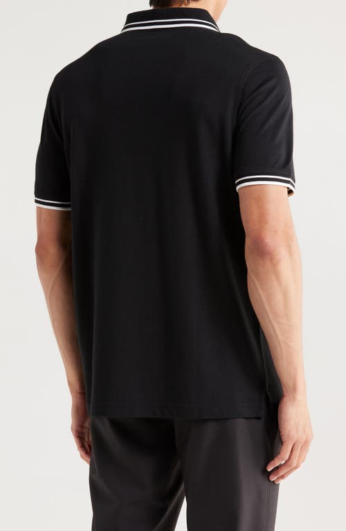 14th & Union Tipped Polo In Black