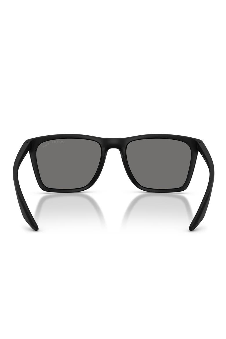 56mm Polarized Pillow Sunglasses, Alternate, color, MATTE BLACK / DARK GREY POLAR