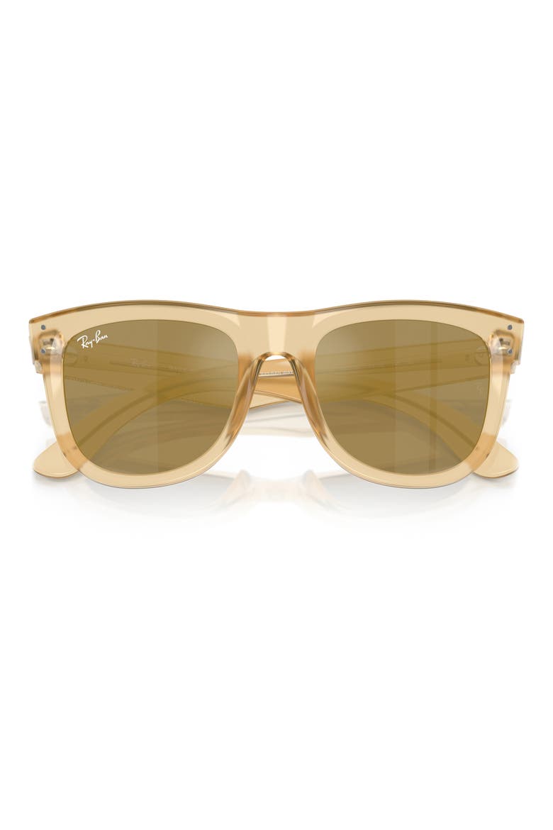 Boyfriend Reverse 56mm Square Sunglasses, Alternate, color, OPAL YELLOW / BROWN GOLD
