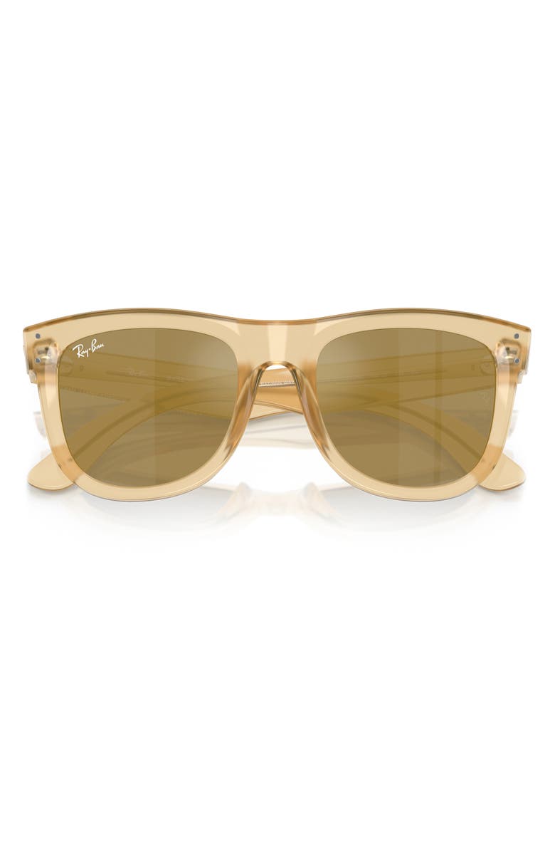 Ray-Ban Boyfriend Reverse 56mm Square Sunglasses, Alternate, color, Opal Yellow / Brown Gold