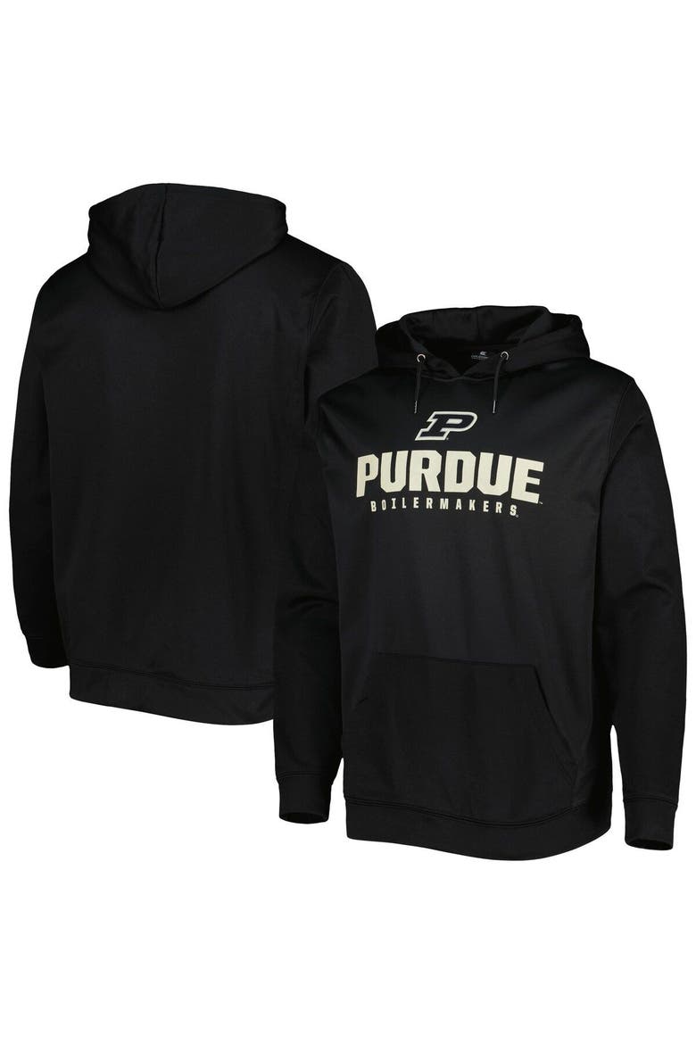 Men's Colosseum Black Purdue Boilermakers Team Lantern Pullover Hoodie, Main, color, Black
