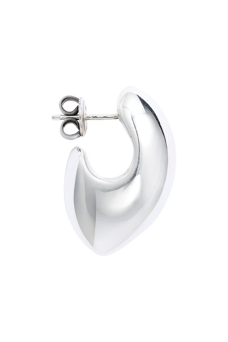 Small Claw Hoop Earrings, Alternate, color, 8117 SILVER
