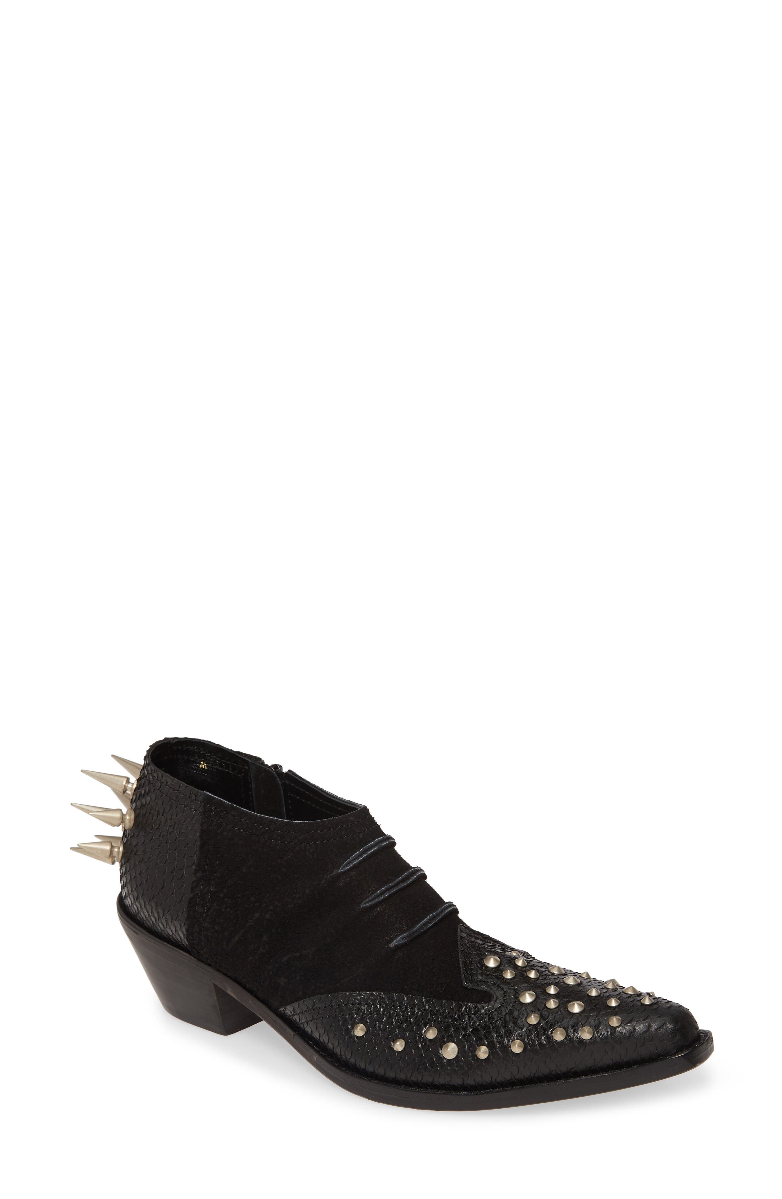 Ankle Cowboy Boot, Main, color, BLACK
