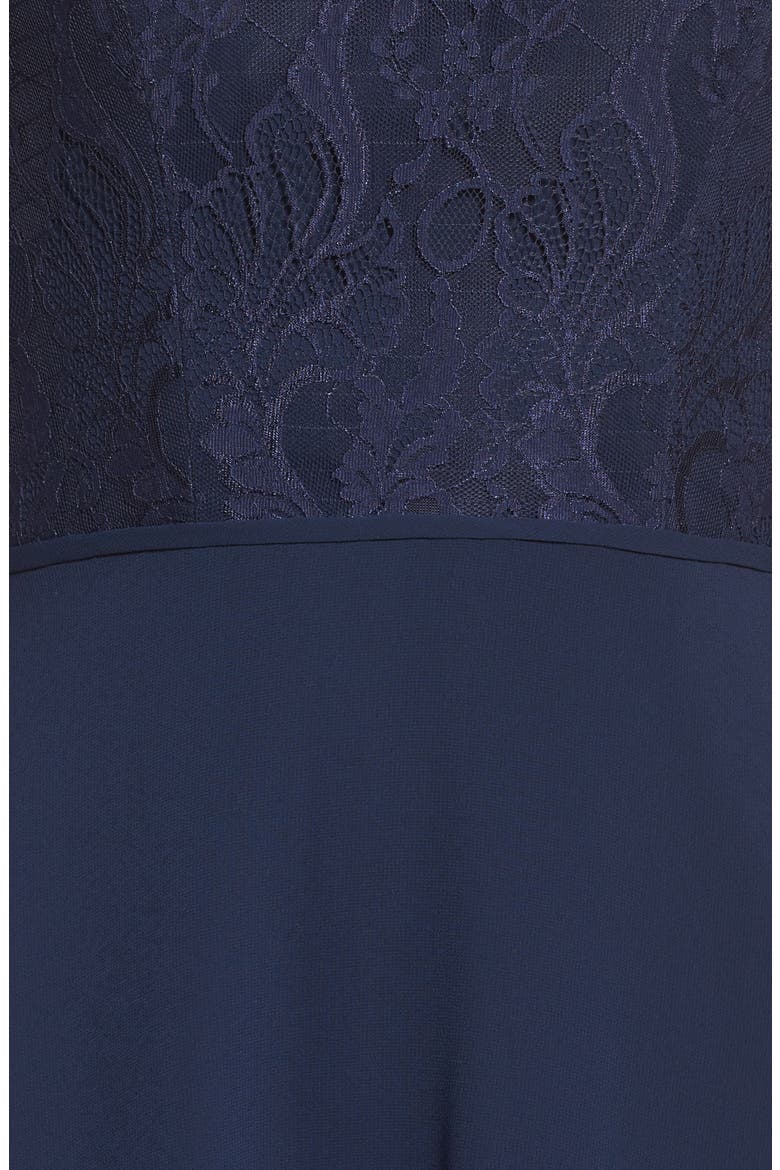 Lace & Chiffon A-Line Gown, Alternate, color, NAVY