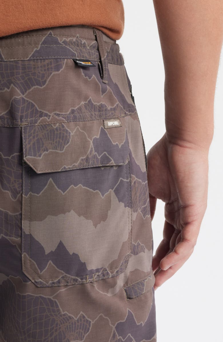 Rip Curl Global Entry Boardwalk Water Repellent Shorts, Alternate, color, Green Camo