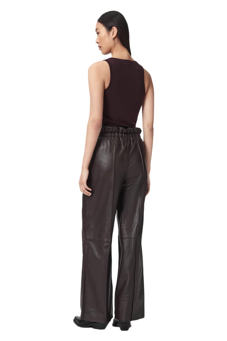 Fran Leather Trousers, Alternate, color, BITTER BROWN