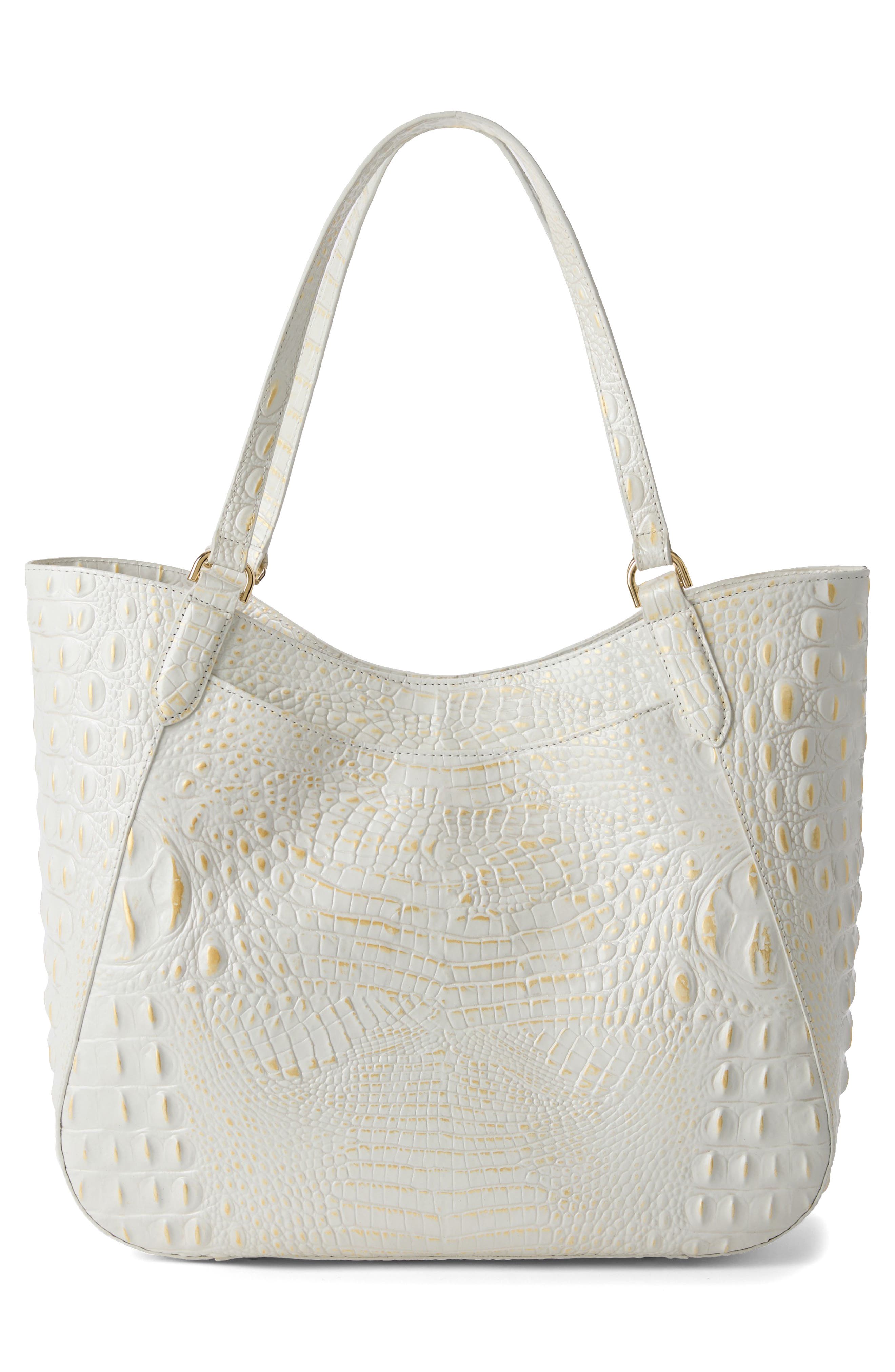 Brahmin Aliza Croc Embossed Leather Tote, Alternate, color, Chantilly