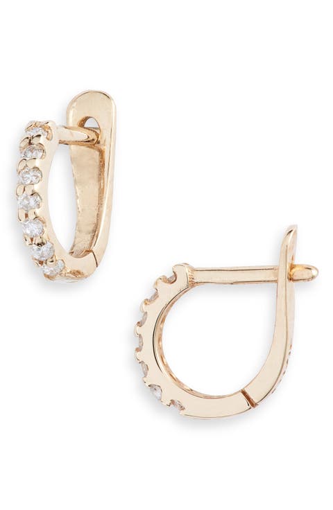 Cleo Pavé Diamond Huggie Hoop Earrings
